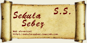 Sekula Šebez vizit kartica